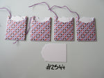 Set of 4 No.2544 Purple with Geometric Print Unique Handmade Gift Tags