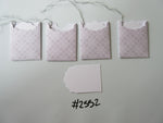 Set of 4 No.2552 Lilac with White & Grey Crosses Unique Handmade Gift Tags