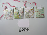 Set of 4 No.2573 Random Pack of Tags Made From Maps / Atlas Unique Handmade Gift