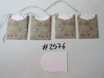 Set of 4 No.2576 Green with Bicycles Unique Handmade Gift Tags