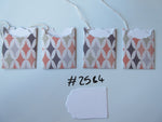 Set of 4 No.2584 Coloured Geometric Print Unique Handmade Gift Tags