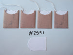 Set of 4 No.2591 Pale Brown with Blue Spots Unique Handmade Gift Tags