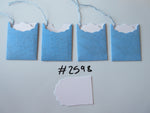 Set of 4 No.2598 Shades of Blue Unique Handmade Gift Tags