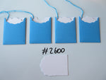 Set of 4 No.2600 Blue with Dark Blue Dots Unique Handmade Gift Tags