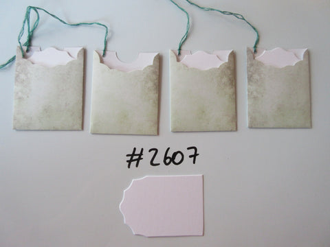 Set of 4 No.2607 Shades of Green Unique Handmade Gift Tags