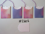 Set of 4 No.2608 Multicoloured Water Colour Unique Handmade Gift Tags