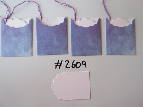 Set of 4 No.2609 Hazy Blue Colour Unique Handmade Gift Tags