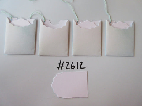 Set of 4 No.2612 Shades of Pale Green Unique Handmade Gift Tags