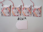 Set of 4 No.2619 Coloured Geometric Print Unique Handmade Gift Tags