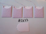 Set of 4 No.2633 Lilac with Lilac Damask Like Print Unique Handmade Gift Tags