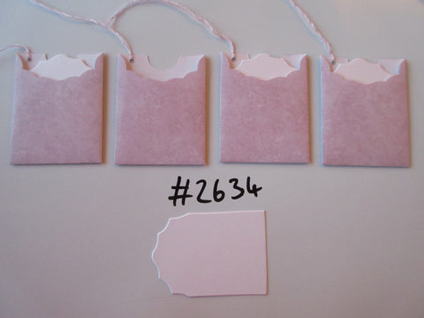 Set of 4 No.2634 Lilac Marbling Unique Handmade Gift Tags