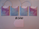 Set of 4 No.2640 Purple and Blue Watercolour Unique Handmade Gift Tags