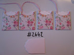 Set of 4 No.2642 Vintage Cream with Rose Clusters Unique Handmade Gift Tags