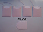 Set of 4 No.2656 Pale Pink with White Flowers Unique Handmade Gift Tags