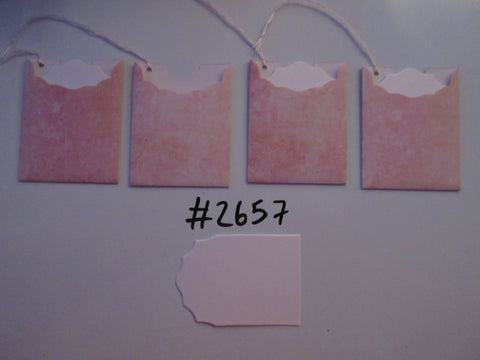 Set of 4 No.2657 Pink Watercolour Unique Handmade Gift Tags