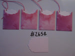 Set of 4 No.2658 Dark Pink Watercolour Unique Handmade Gift Tags