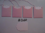 Set of 4 No.2660 Pink Stripes Unique Handmade Gift Tags