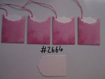 Set of 4 No.2664 Pink Watercolour Unique Handmade Gift Tags