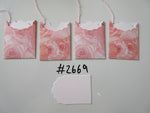 Set of 4 No.2669 Pink Watercolour Roses Unique Handmade Gift Tags