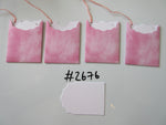 Set of 4 No.2676 Pink Watercolour Unique Handmade Gift Tags