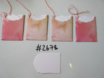 Set of 4 No.2678 Pink and Peach Watercolour Unique Handmade Gift Tags