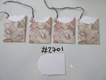 Set of 4 No.2701 Champagne Colour with Pale Pink & Brown Unique Handmade Gift Tags