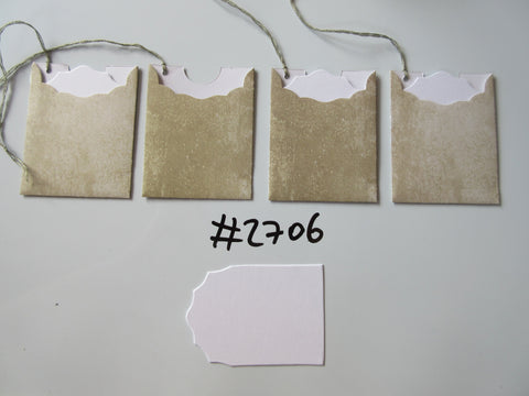 Set of 4 No.2706 Khaki Green Watercolour Unique Handmade Gift Tags