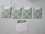 Set of 4 No.2714 Pale Blue with Cream Sunshine Print Unique Handmade Gift Tags