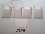 Set of 4 No.2716 Beige Scroll Like Pattern Unique Handmade Gift Tags