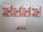 Set of 4 No.2717 Pale Teal with Coloured Circles Unique Handmade Gift Tags