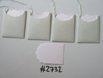 Set of 4 No.2732 Mint Green Vertical Stripe Unique Handmade Gift Tags