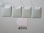 Set of 4 No.2733 Mint Green Squares Unique Handmade Gift Tags