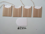 Set of 4 No.2734 Pale Brown Vertical Stripe Unique Handmade Gift Tags