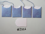 Set of 4 No.2736 Dark Shades of Blue Watercolour Unique Handmade Gift Tags