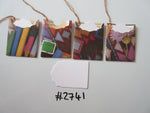 Set of 4 No.2741 Mixed flower Pack of Unique Handmade Gift Tags