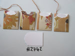 Set of 4 No.2742  Mixed flower Pack of Unique Handmade Gift Tags