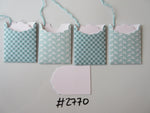 Set of 4 No.2770 Light Teal with Reindeer and Snowflakes Handmade Gift Tags