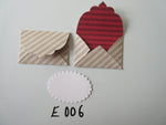 Set of 2 E006 Beige and Cream Diagonal Stripe Unique Handmade Envelope Gift Tags