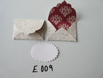 Set of 2 E009 Cream with Filigree Design Unique Handmade Envelope Gift Tags