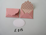 Set of 2 E013 Red and Cream Diamond Pattern Unique Handmade Envelope Gift Tags