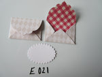 Set of 2 E021 Cream and Beige Harlequin Print Unique Handmade Envelope Gift Tags