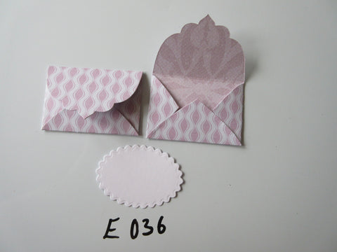 Set of 2 E036 Lilac and White Wavy Stripe Unique Handmade Envelope Gift Tags