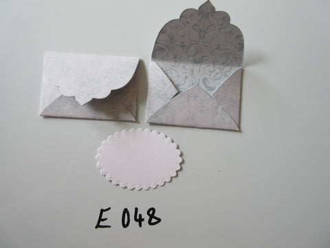 Set of 2 E048 Pale Blue Marl Like Unique Handmade Envelope Gift Tags