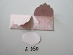 Set of 2 E050 Pink and White Gingham Print Unique Handmade Envelope Gift Tags