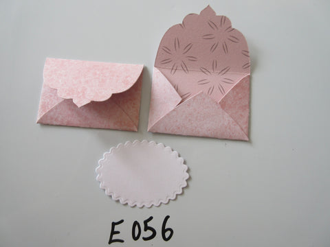 Set of 2 E056 Pale Pink Marl Unique Handmade Envelope Gift Tags