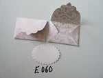 Set of 2 E060 Pale Pink with Scroll Like Unique Handmade Envelope Gift Tags