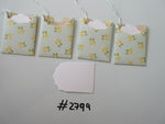 Set of 4 No.2799 Pale Blue with Yellow Roses Unique Handmade Gift Tags