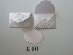 Set of 2 E071 White with Silver Foil Swirls Unique Handmade Envelope Gift Tags