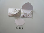 Set of 2 E073 White with Silver Foil Stars & Scrolls Handmade Envelope Gift Tags