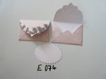 Set of 2 E074 Beige with Holly Handmade Envelope Gift Tags